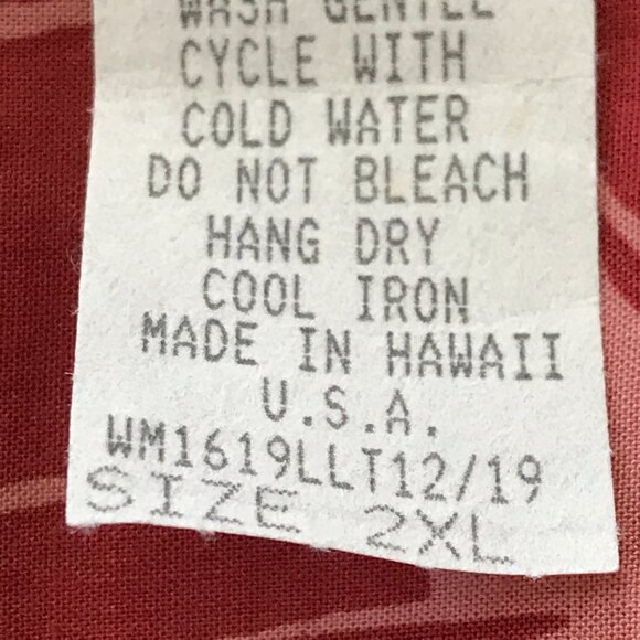 Bishop Street Hawaiian Shirt Men 2XL Red Floral Button Up Pocket Short Sleeve - Picture 4 of 11